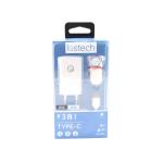 SET 3 IN 1 TYPE C CON CARICATORE DA PARETE+DA AUTO+ CAVO CM.100