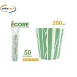 BICCHIERI MONOUSO DI CARTA ECORE 200 ML 50 PEZZI