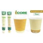 BICCHIERI MONOUSO DI CARTA PER CAFFE' ECORE 75 ML 50 PEZZI