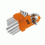 Chiavi maschio ResisTorx piegate Serie da 9 pezzi VALEX  (da T10 a T50)