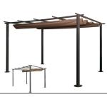 Gazebo Veranda scorrevole in acciaio Telo marrone mt 3x3x2,25h