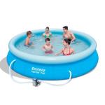 PISCINA TONDA CON ANELLO BESTWAY FAST SET C/ POMPA Ø CM 366X76H 
