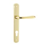 Maniglia Clara con placca foro yale interasse 85 oro lucido verniciato