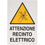 CARTELLO IN ALLUMINIO 20X30- ATTENZIONE RECINTO ELETTRICO