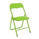 Sedia pieghevole in alluminio imbottita in ecopelle verde lime