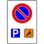 CARTELLO IN PLASTICA 20X30- SOSTA VIETATA PARCHEGGIO X DISABILI