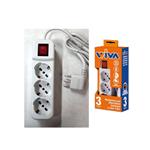 Multipresa 3 posti con schuko e interruttore luminoso Wiva 31500600