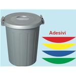 Bidone grigio con coperchio e manici lt 25 con adesivi colorati Tata Okey