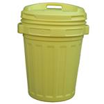 Bidone pattumiera in polietilene giallo con coperchio a vite lt 70 