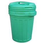 Bidone pattumiera in polietilene verde con coperchio a vite lt 70 