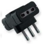 Adattatore triplo con spina 10A nero Wiva 31500301
