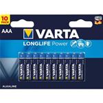 Batterie alcaline 1,5V ministilo AAA Varta LongLife Power 10 pezzi