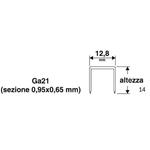 Punti per puntatrici chiodatrici mm 12,8x14 (sezione 0,95x0,65mm) Valex 1455587