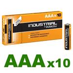 Pile alcaline industriali per LR03 - AAA Duracell x10