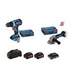 Combi BOSCH Trapano GSB18V-60C + Smerigliatrice GWS 18V-125C + Kit 2 batterie 18V 6Ah e caricabatterie + batteria 18V 2.0Ah