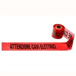 NASTRO SEGNALETICO Rosso "Attenzione Cavo Elettrico" - 200 metri
