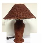 ABATJOUR IN FIBRA NATURALE  per lampade max  60W ROSSO  Cod. 40536