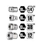BETA 123/K4 Kit di 4 adattatori per chiavi a cricchetto Cod. 001230504
