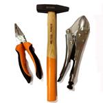 BETA 1170/D3P4 Set 3 pezzi - martello 300 gr - pinza regolabile autobloccante ganasce concave  240mm - pinza  180mm 