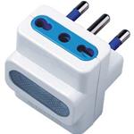 ADATTATORE, SPINA 10A 2 PRESE 16/16A bipasso con spia LED