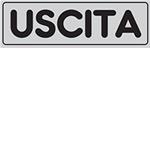 Cartello segnaletico Adesivo - USCITA - 15,5x5,5 cm