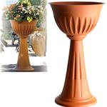 Fioriera - vaso 20 litri in resina con colonna  BAMA group modello Alba terracotta