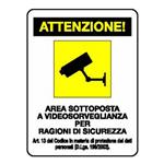 TARGA AREA SOTTO VIDEOSORVEGL. 300X200 ALL.