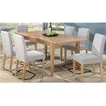 Sedia VARSAVIA in Legno Massello con imbottitura in Tessuto Beige