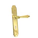Maniglia con placca Ghidini Impero Q8 Foro Ovale Ottone lucido 