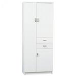 Mobile alto Arredo Bagno Rigo 3 ante 2 cassetti  bianco lucido