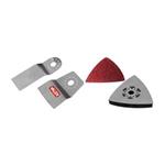 Accessori per Multiutensile Valex, Bosch, ecc (platorello, 2 fogli abrasivi, lama, raschietto)