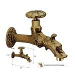 Rubinetto artistico con manopola 1/2" Ottone anticato con adattatore portagomma 3/4" 