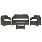 Salotto rattan resina Club antracite (divano 2 posti)