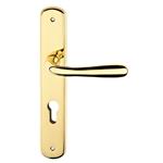 Maniglia con placca foro Yale oro lucido Frosio Bortolo - forme modello Goccia
