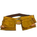 Borsa doppia portautensili in pelle uso carpenteria Hodara HU firma 4022
