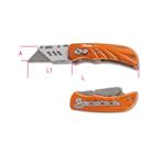 Cutter a serramanico con lama trapezoidale impugnatura in alluminio (con 5 lame) Beta 1777T