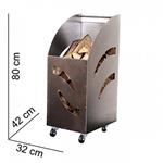 Carrello portalegna in ferro battuto Tank