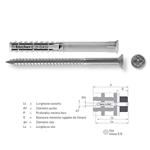 Tassello in nylon con vite per mattone forato Fischer SXS 10x80 RZ 