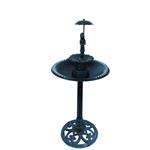 Fontana gioco - abbeveratoio per uccelli da giardino in alluminio verde anticato