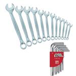 Kit 21 pezzi Usag P519/285A - 12 Chiavi combinate e 9 Chiavi esagonali piegate