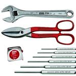 Kit 9 pezzi Usag 519/294 Cacciaspine - Flessometro - Chiave a rullino - Cesoia per lamiere