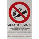 Cartello VIETATO FUMARE con decreto legge,  in plastica, cm. 30x20