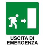 Cartello USCITA DI EMERGENZA A DESTRA, in plastica, cm. 30x20